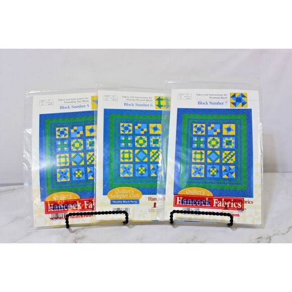 Lot of 3 Hancock Fabrics Quilter's Sampler Club Monthly Block Party Kits - Picture 6 of 6